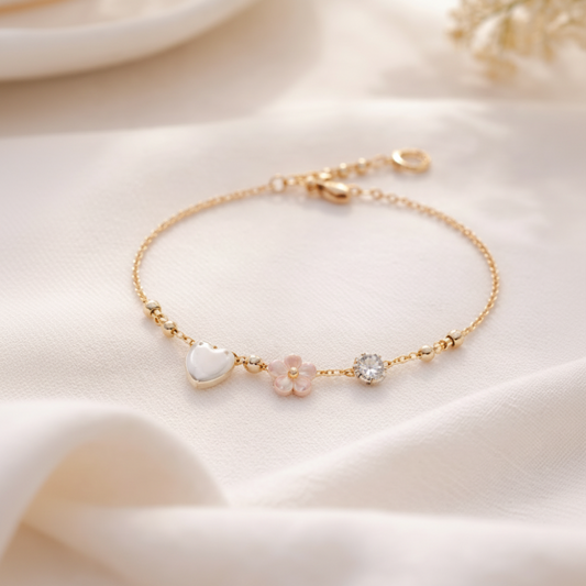 Goldenes Edelstahl-Charm-Armband