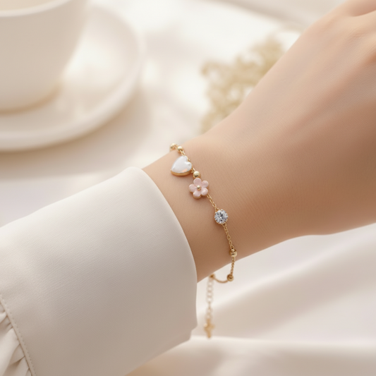 Goldenes Edelstahl-Charm-Armband